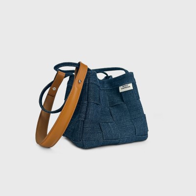 Bucket bag, chain, diamond grid bag, leather one shoulder crossbody bag
