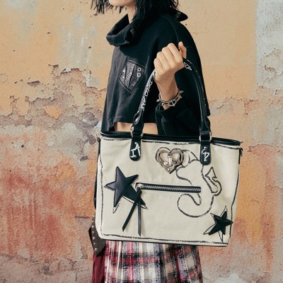 Tote Bag Women's shoulder bag graffiti canvas bag